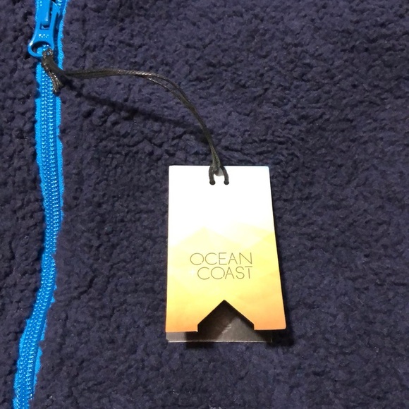 Ocean + Coast NWT Men’s Navy Fleece Vest With Pockets L - Picture 11 of 13